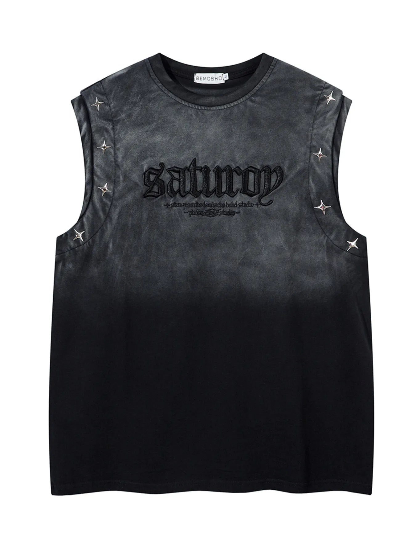 Men's Embroidered Round Neck Tank Top - Velora