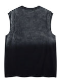 Men's Embroidered Round Neck Tank Top - Velora Luxury Fashion
