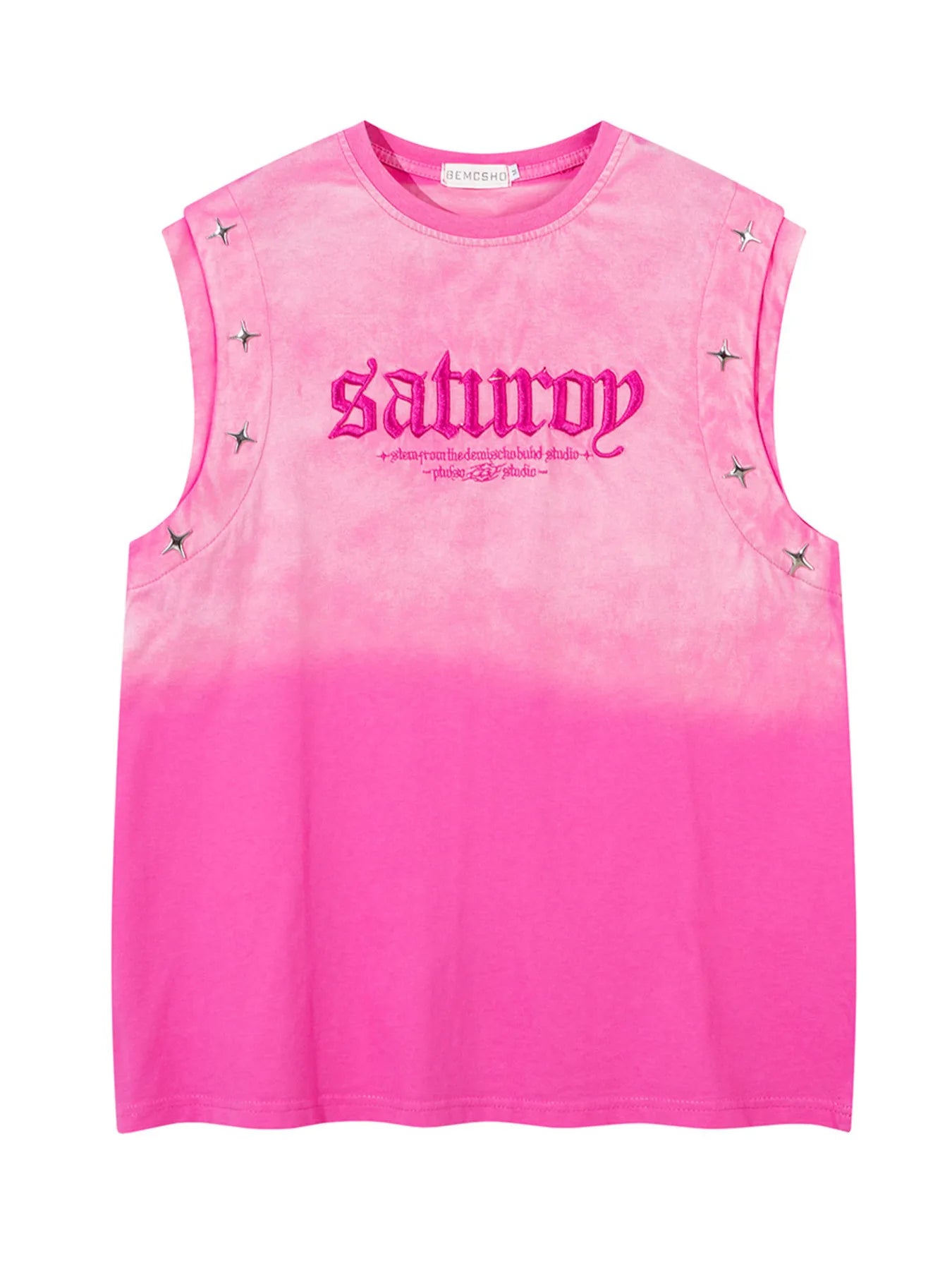 Men's Embroidered Round Neck Tank Top - Velora