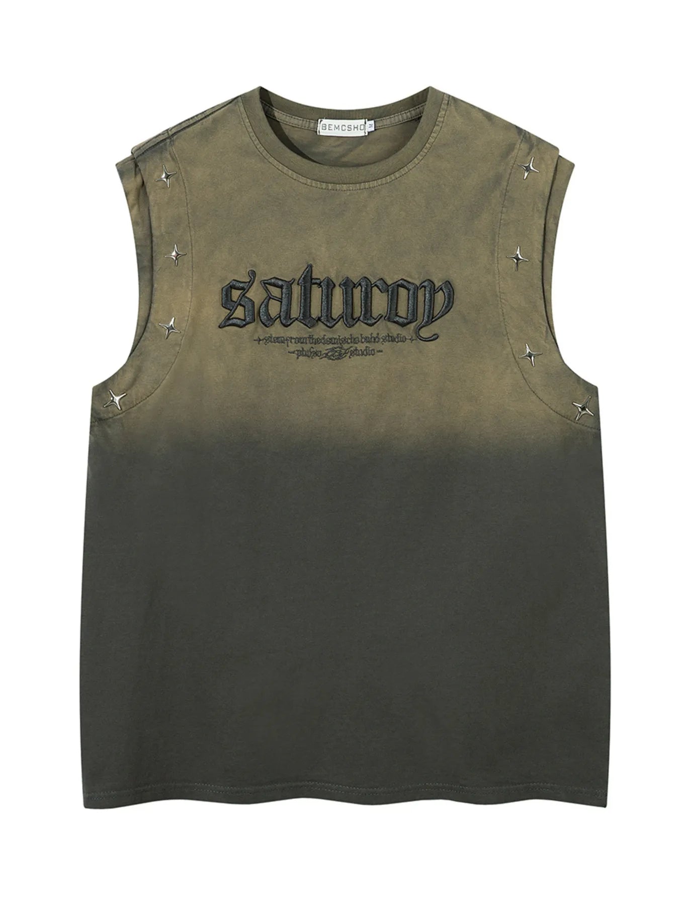 Men's Embroidered Round Neck Tank Top - Velora