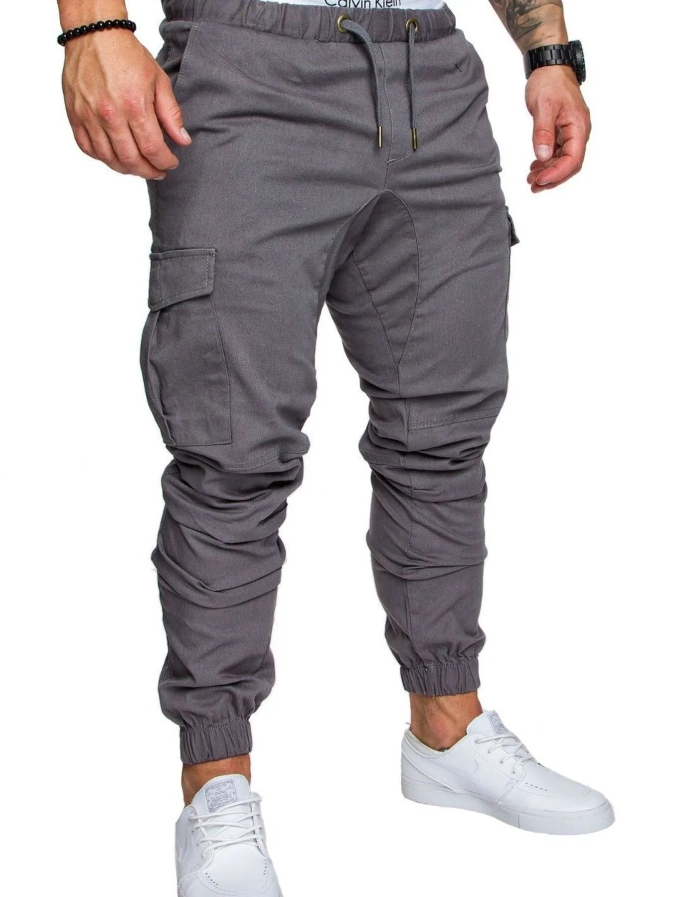 Men's Full Size Cargo Jogger with Drawstring Waistband Plus Size - Velora Luxury Fashion