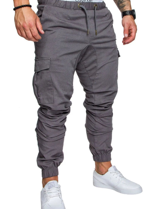 Men's Full Size Cargo Jogger with Drawstring Waistband Plus Size - Velora Luxury Fashion