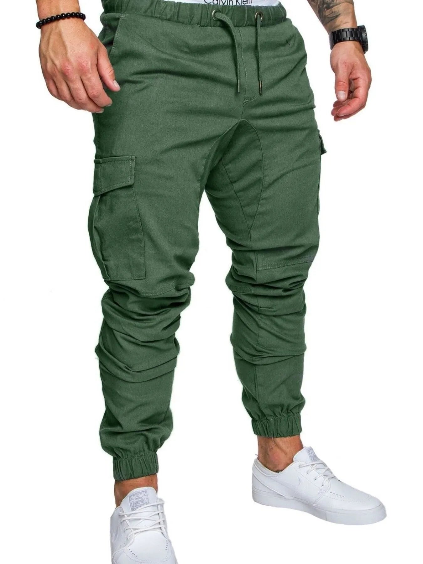 Men's Full Size Cargo Jogger with Drawstring Waistband Plus Size - Velora Luxury Fashion