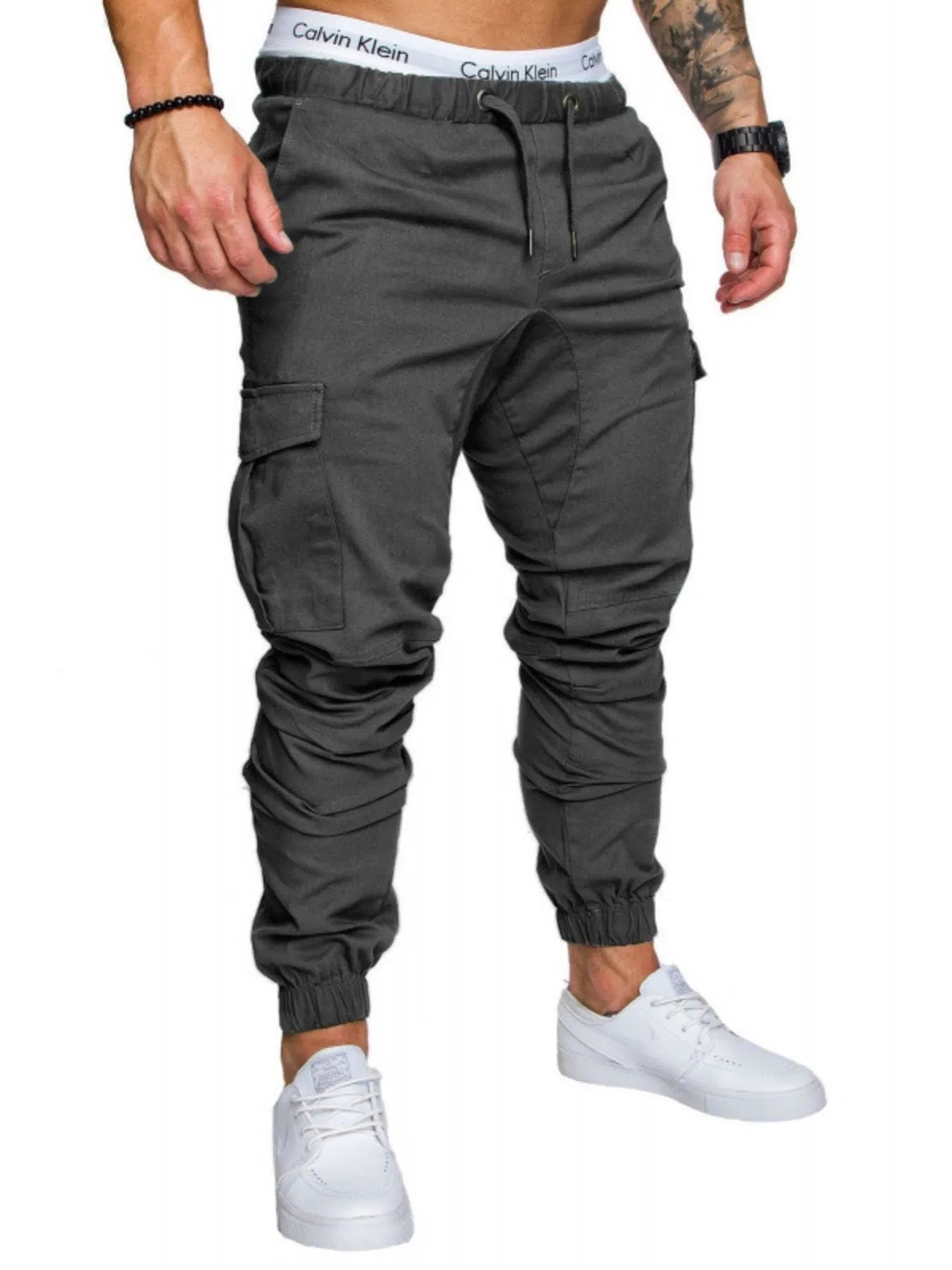 Men's Full Size Cargo Jogger with Drawstring Waistband Plus Size - Velora Luxury Fashion