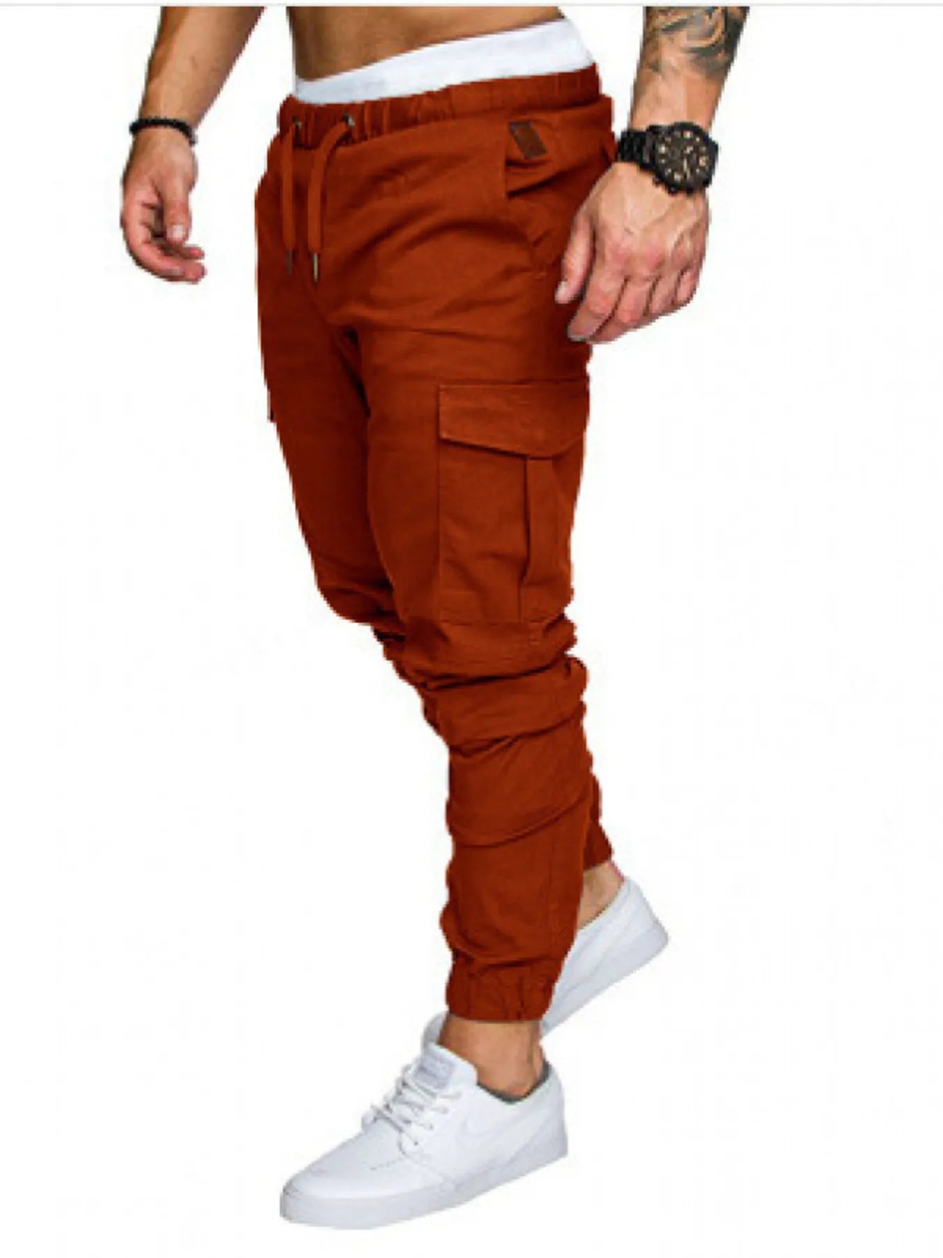 Men's Full Size Cargo Jogger with Drawstring Waistband Plus Size - Velora Luxury Fashion