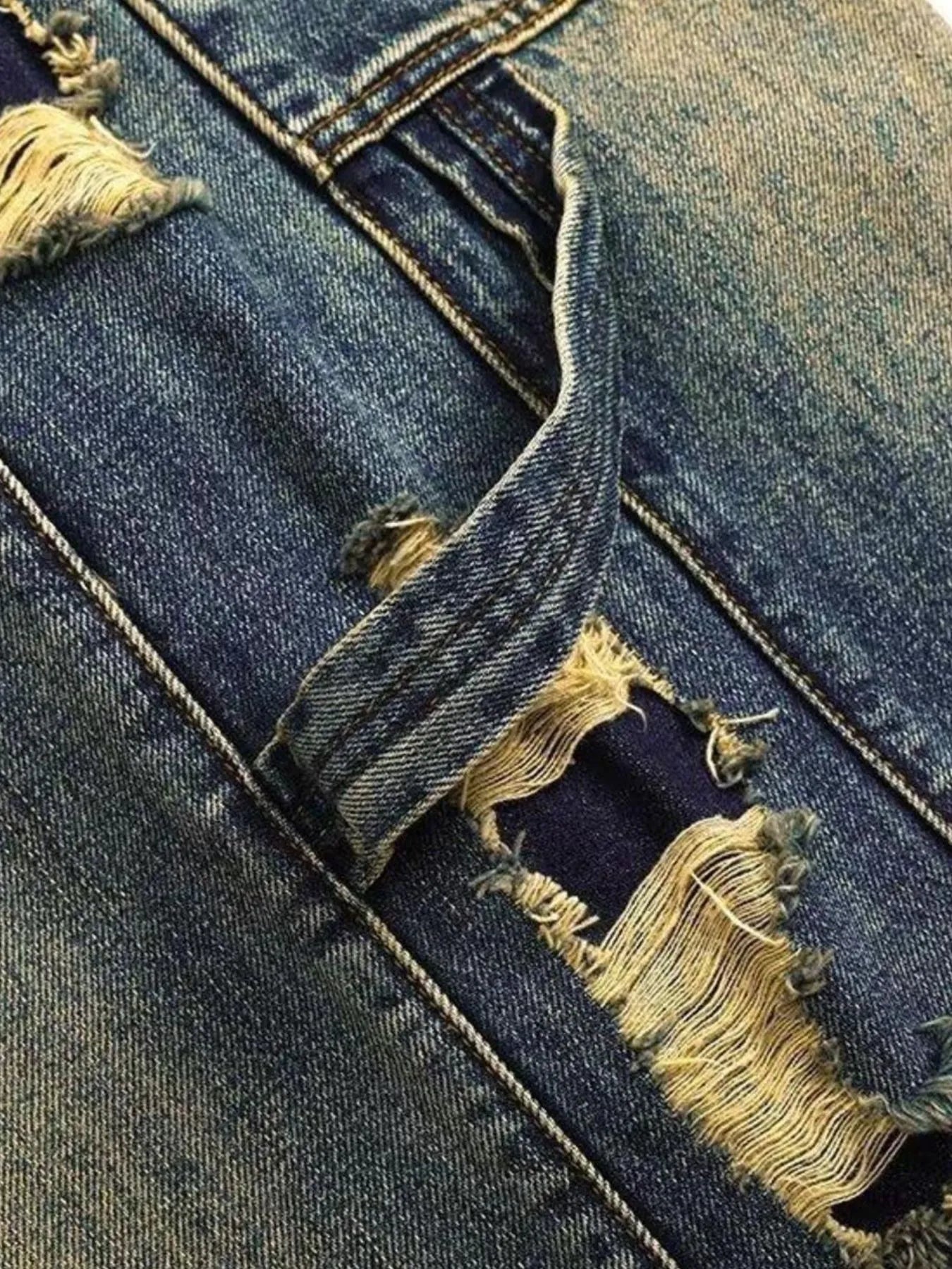 Men's Full Size Distressed Wide Leg Baggy Jeans Plus Size - Velora Luxury Fashion