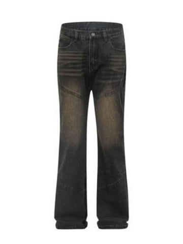 Men's Full Size Vintage Wash Bootcut Denim Jeans Plus Size - Velora Luxury Fashion