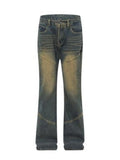 Men's Full Size Vintage Wash Bootcut Denim Jeans Plus Size - Velora Luxury Fashion