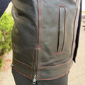 Men's Genuine Cow Leather Biker Club Vest - Velora Luxury Fashion
