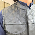 Men's Genuine Cow Leather Biker Club Vest - Velora Luxury Fashion