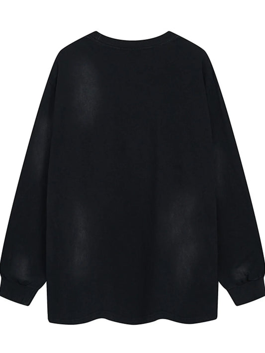 Men's Graphic Oversized Long Sleeve Sweatshirt - Velora Luxury Fashion