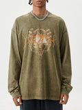Men's Graphic Oversized Long Sleeve T-Shirt - Velora Luxury Fashion