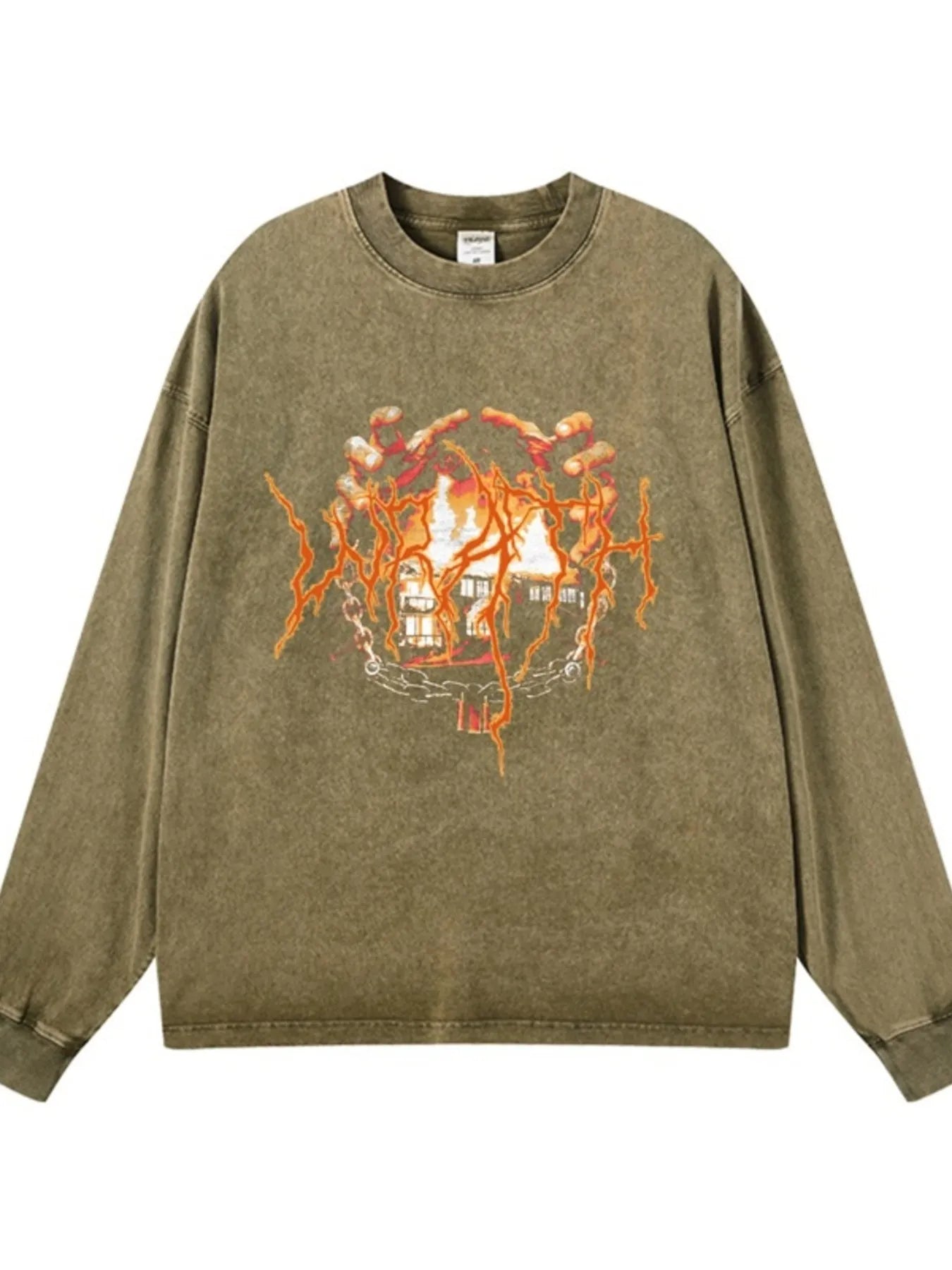 Men's Graphic Oversized Long Sleeve T-Shirt - Velora Luxury Fashion
