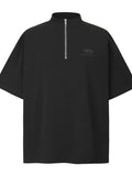 Men's Half-Zip Mock Neck Short Sleeve T-Shirt - Velora Luxury Fashion