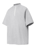 Men's Half-Zip Mock Neck Short Sleeve T-Shirt - Velora Luxury Fashion