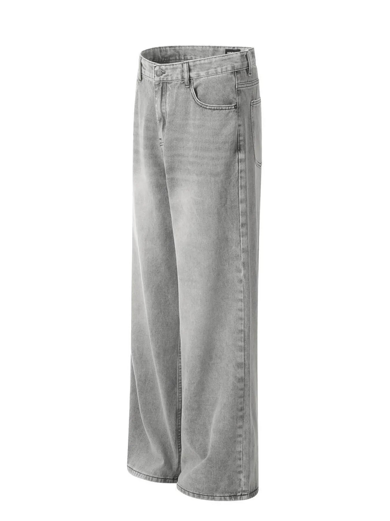 Men's High-Rise Wide Leg Washed Jeans - Velora Luxury Fashion