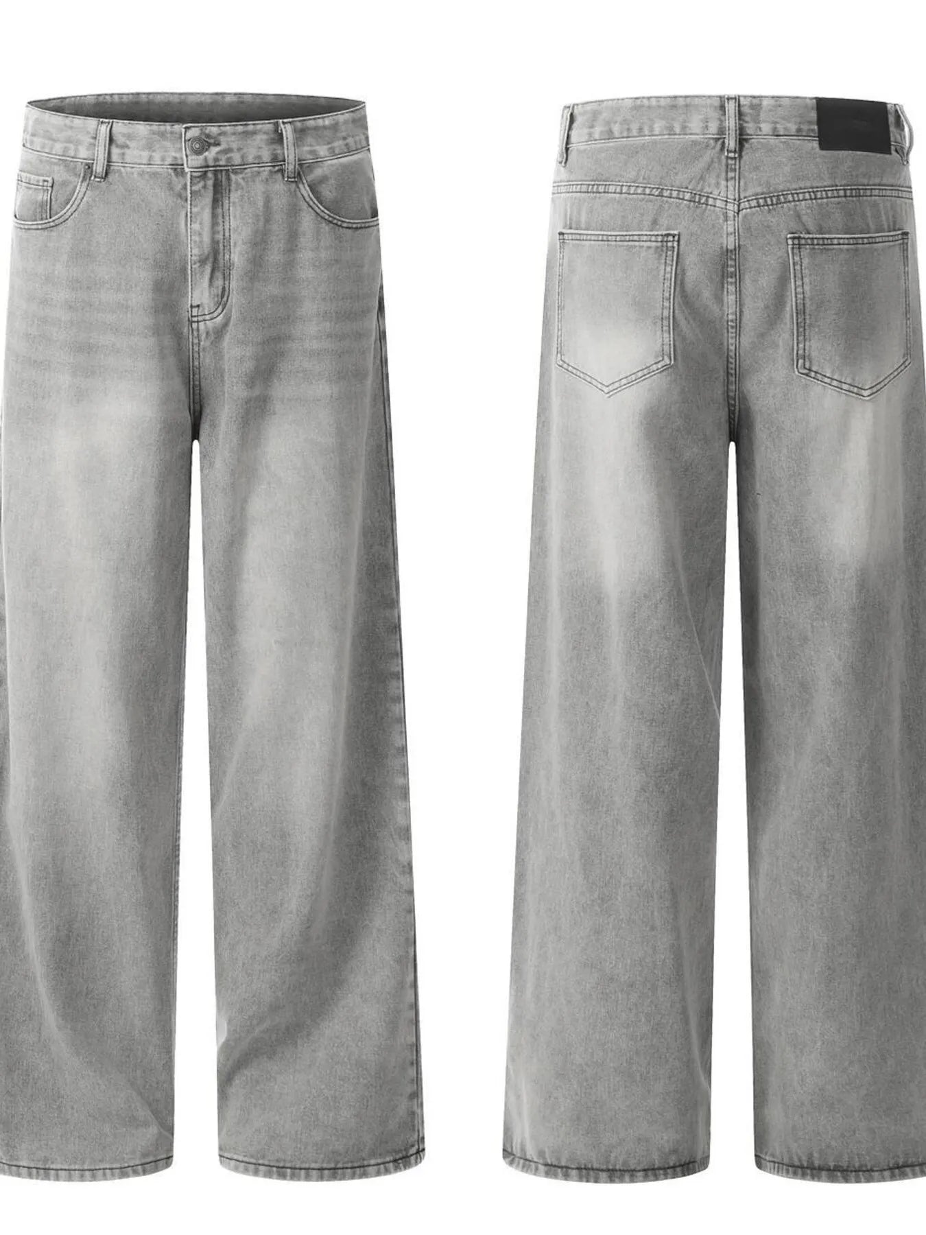 Men's High-Rise Wide Leg Washed Jeans - Velora Luxury Fashion