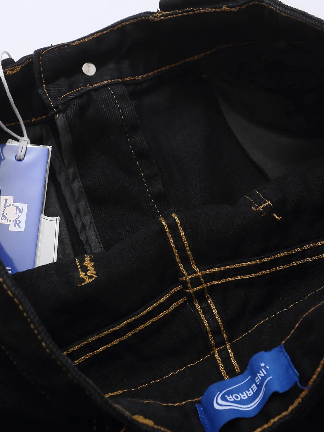 Men's High Waist Contrast Stitch Curved Jeans - Velora Luxury Fashion