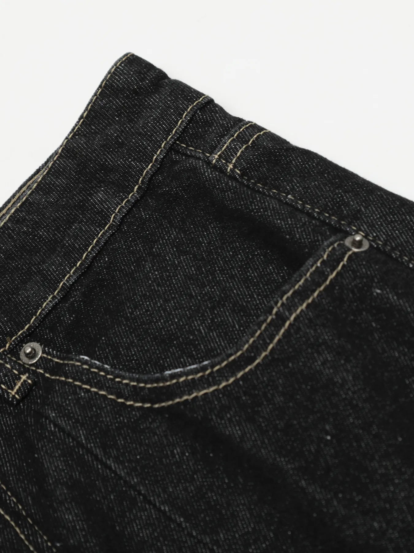 Men's High Waist Curved Jeans with Pleated Detail - Velora Luxury Fashion