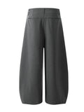 Men's High Waist Pleated Curved Pants - Velora Luxury Fashion