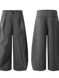 Men's High Waist Pleated Curved Pants - Velora Luxury Fashion