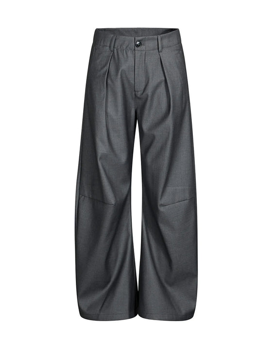 Men's High Waist Pleated Curved Pants - Velora Luxury Fashion