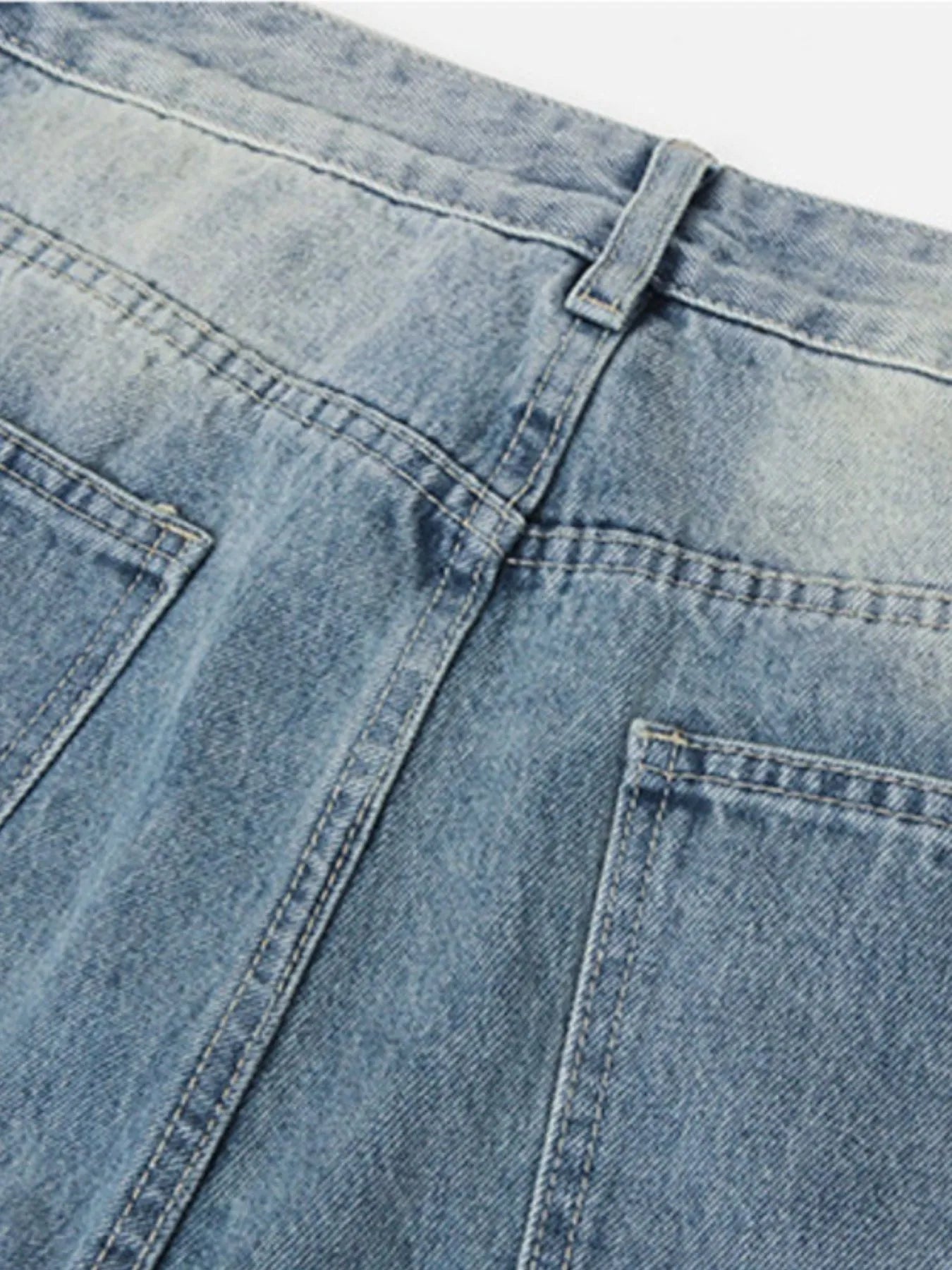 Men's High Waist Wide Leg Washed Jeans - Velora Luxury Fashion