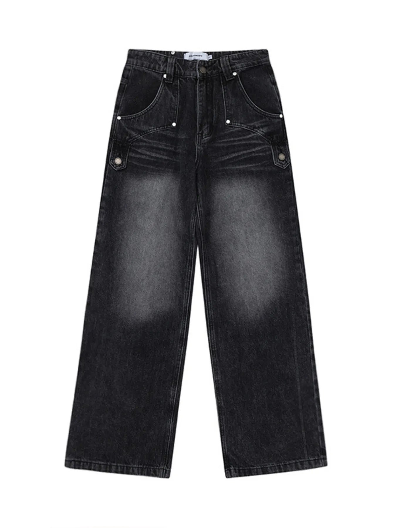 Men's High-Waisted Wide Leg Wash Jeans - Velora Luxury Fashion