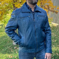 Men's Lamb Leather Jacket with Two Zipper Chest Pockets - Velora Luxury Fashion