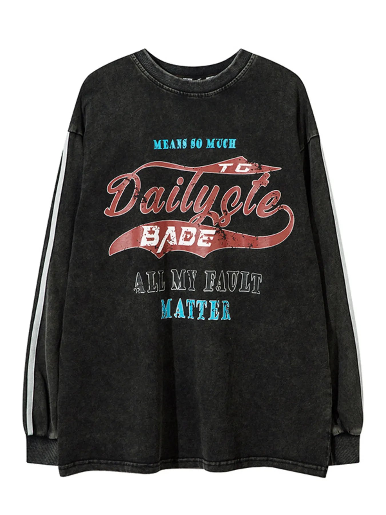 Men's Letter Graphic Long Sleeve T-Shirt - Velora Luxury Fashion