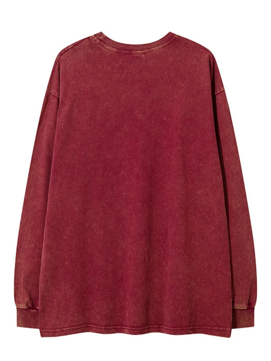 Men's Letter Graphic Round Neck Long Sleeve T-Shirt - Velora Luxury Fashion