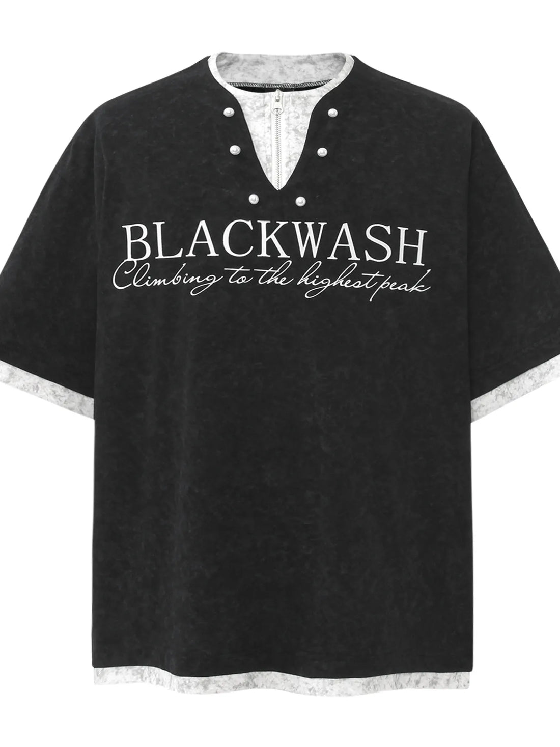Men's Letter Graphic Round Neck Short Sleeve Contrast Trim T-Shirt - Velora Luxury Fashion