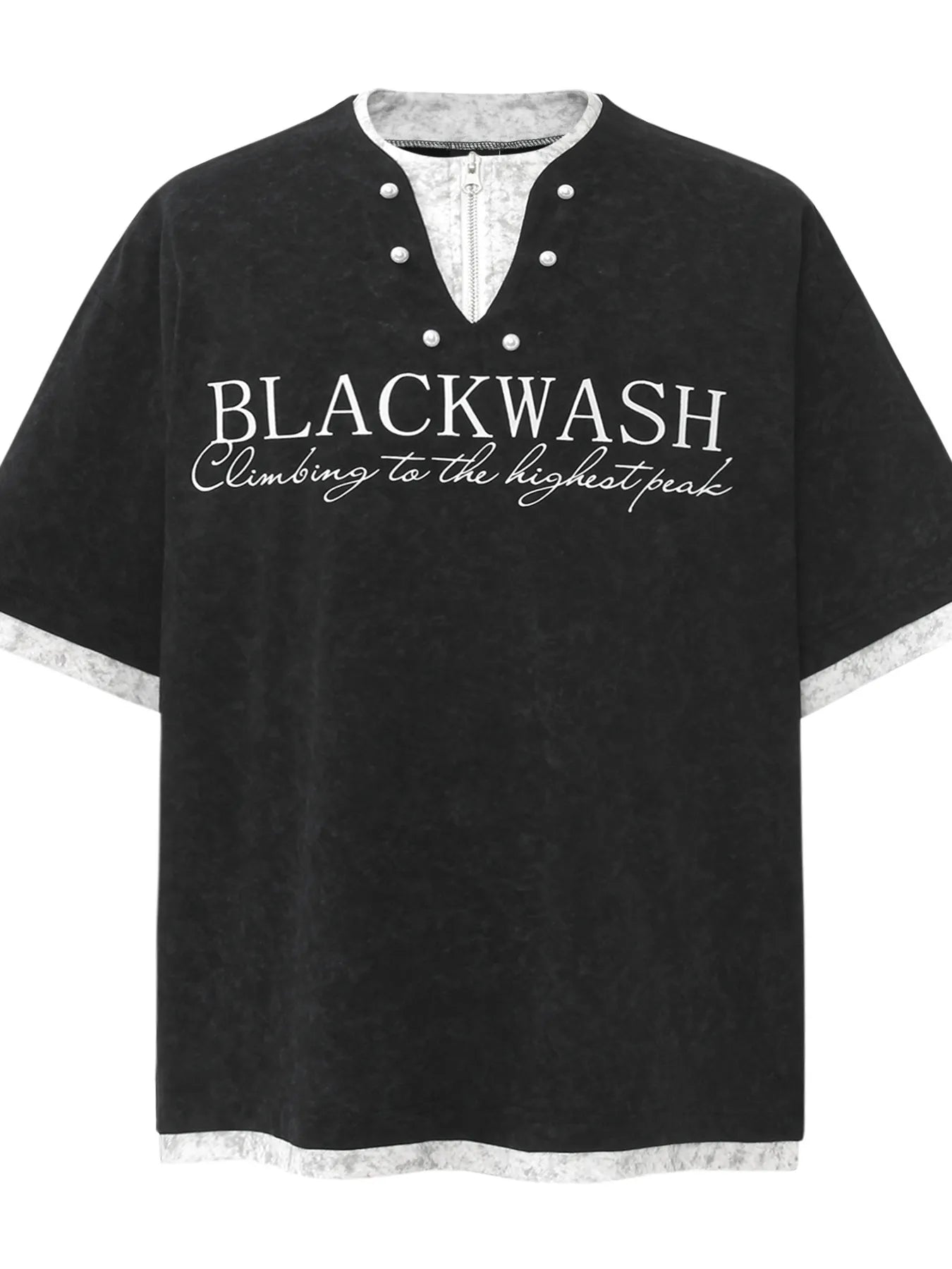 Men's Letter Graphic Round Neck Short Sleeve Contrast Trim T-Shirt - Velora Luxury Fashion