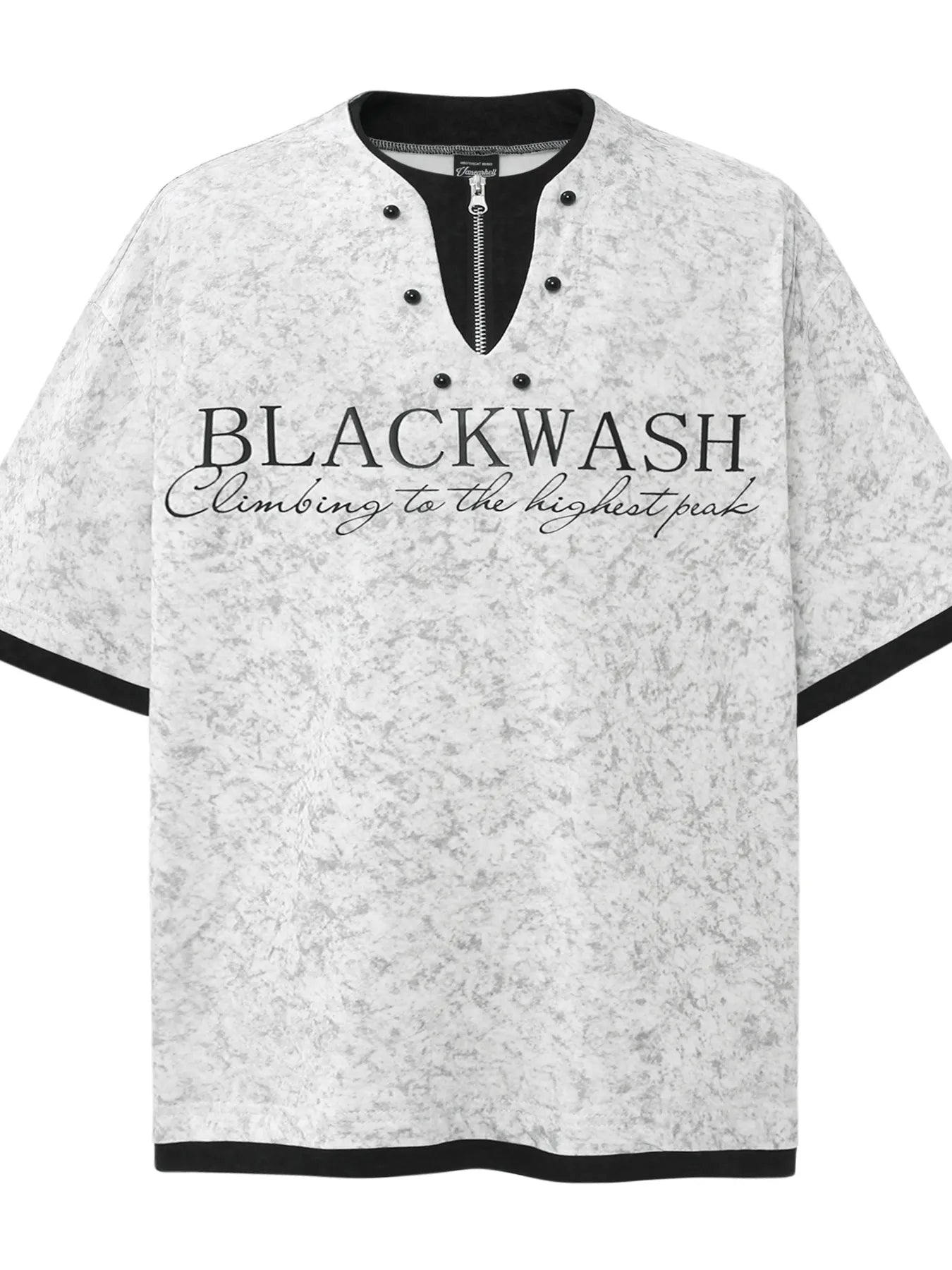 Men's Letter Graphic Round Neck Short Sleeve Contrast Trim T-Shirt - Velora Luxury Fashion