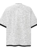Men's Letter Graphic Round Neck Short Sleeve Contrast Trim T-Shirt - Velora Luxury Fashion