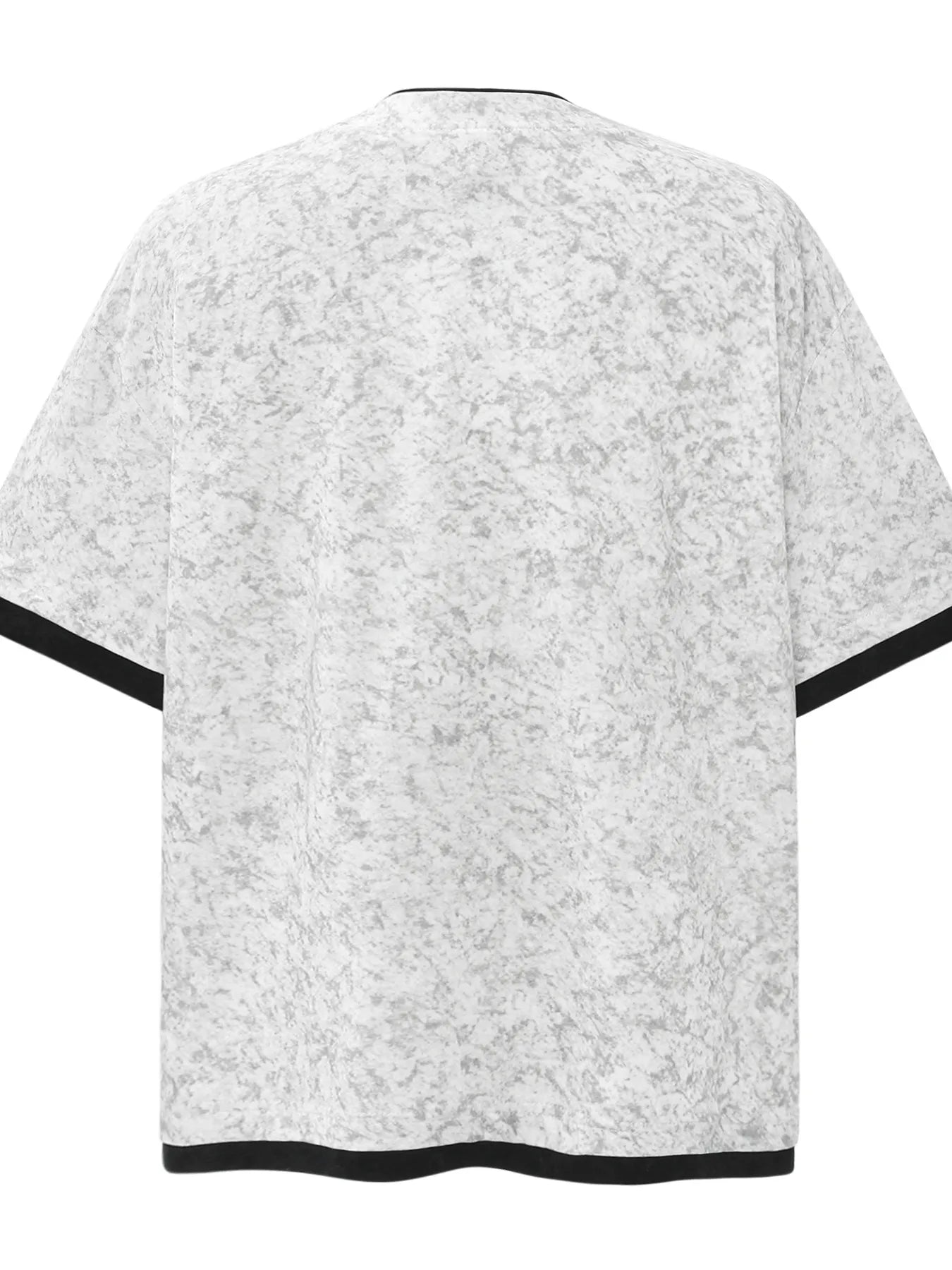 Men's Letter Graphic Round Neck Short Sleeve Contrast Trim T-Shirt - Velora Luxury Fashion