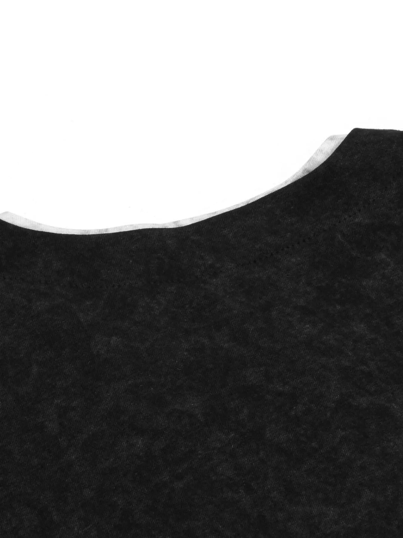 Men's Letter Graphic Round Neck Short Sleeve Contrast Trim T-Shirt - Velora Luxury Fashion