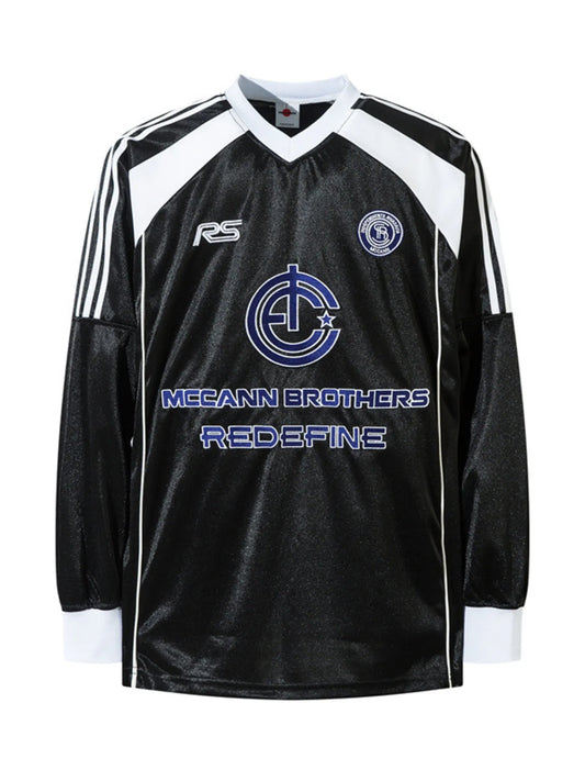 Men's Letter Striped Long Sleeve T-Shirt - Velora Luxury Fashion