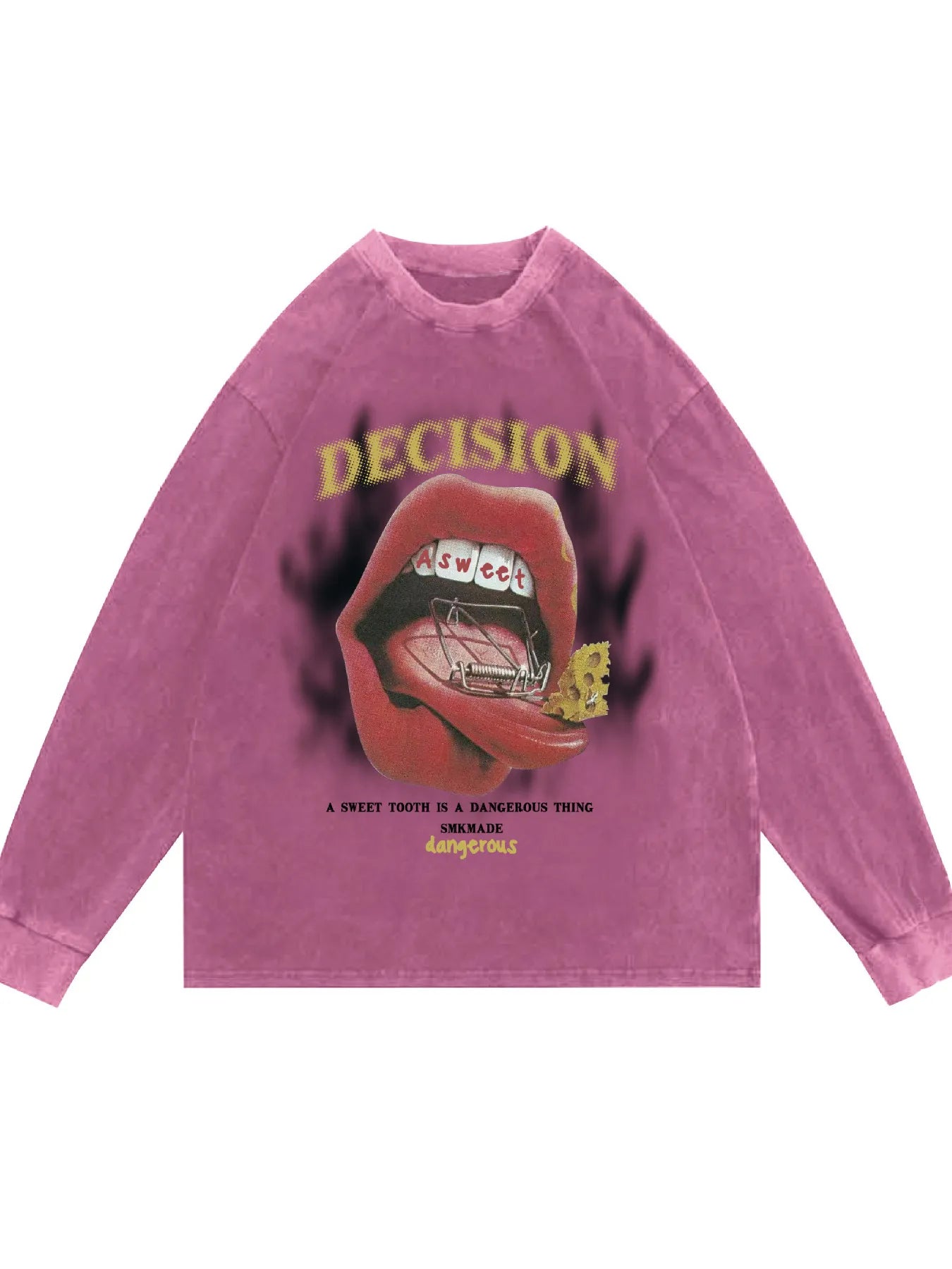 Men's Lips Graphic Oversized Sweatshirt - Velora Luxury Fashion