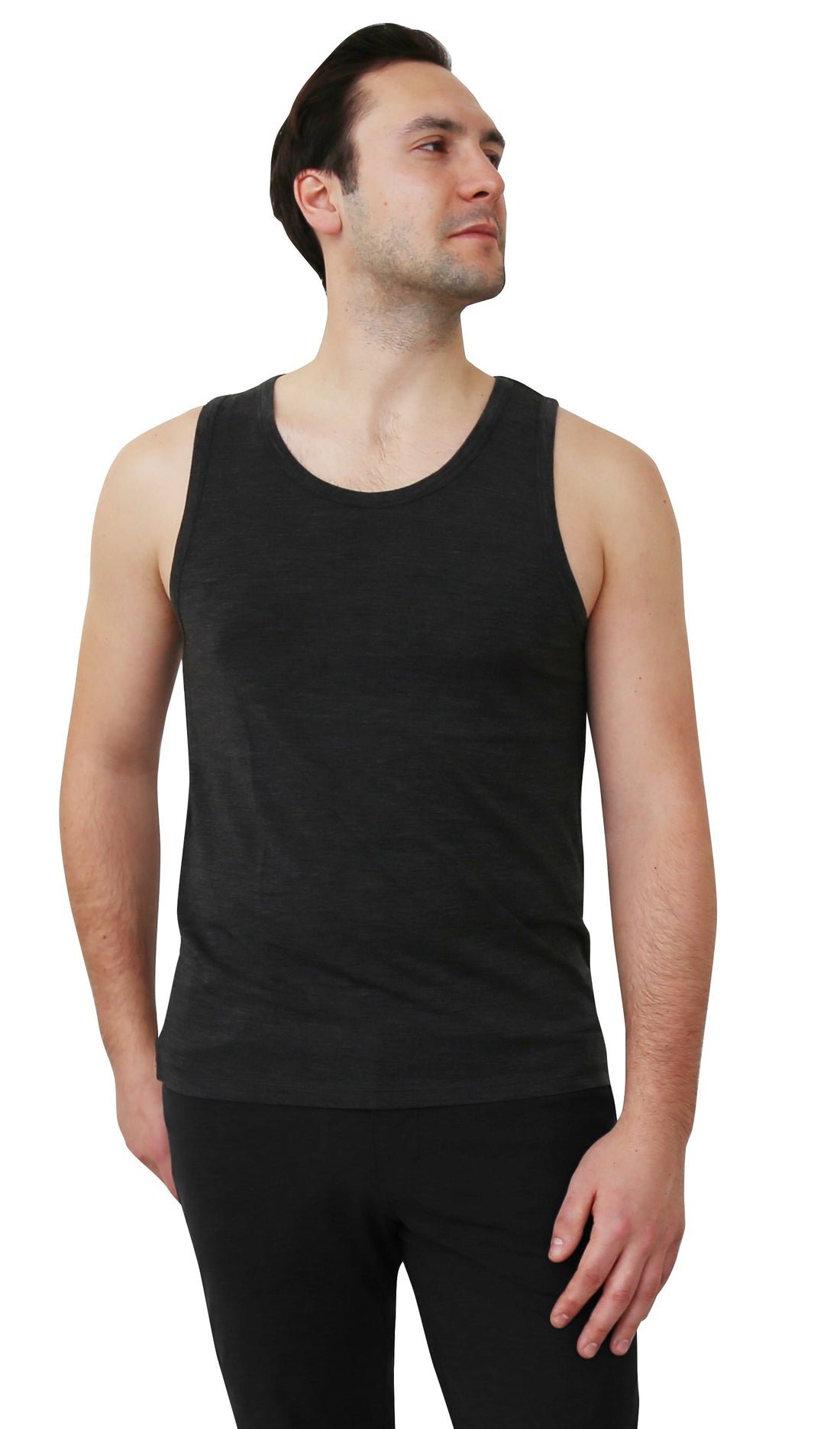 Men's Merino Wool Tank Top with Crew Neck - Velora Luxury Fashion