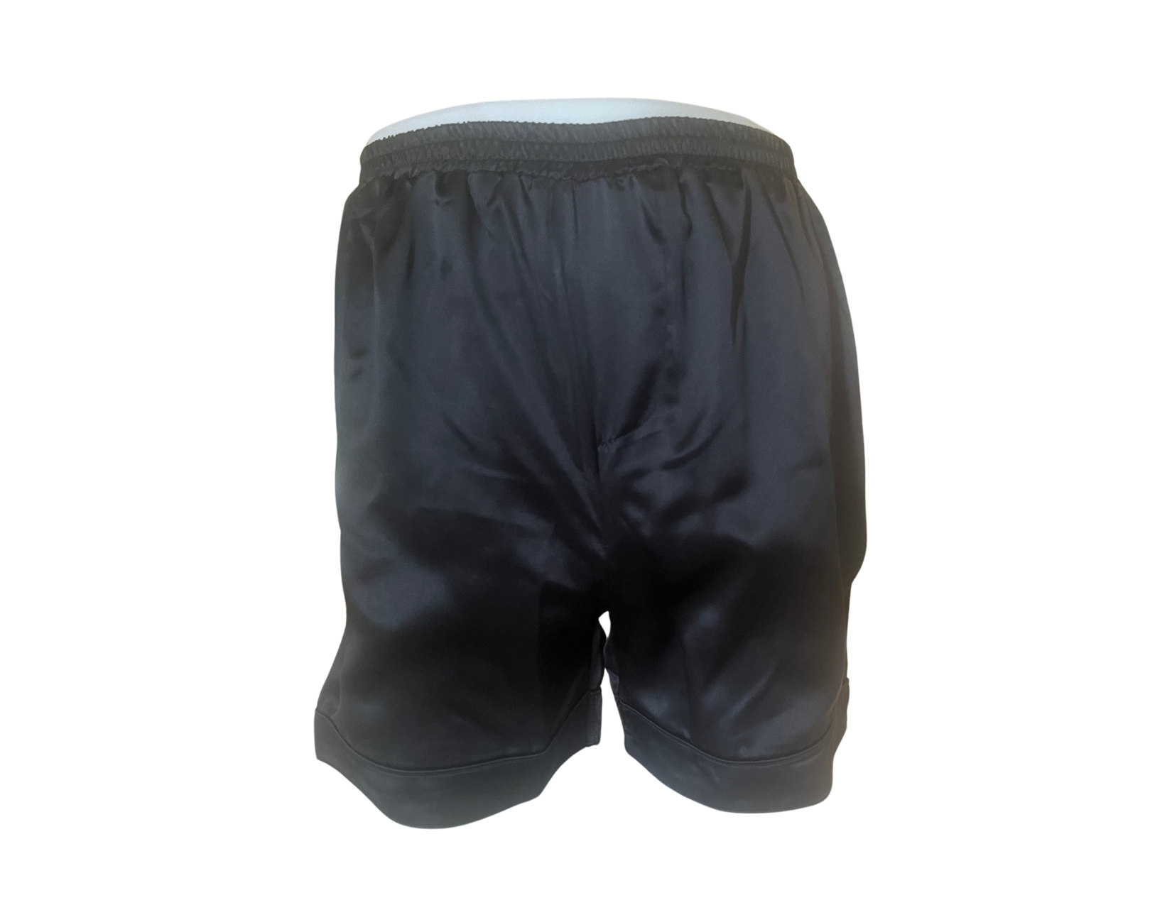 Men's Mulberry Silk Boxer Short with faux fly Black - Velora Luxury Fashion