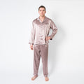 Men's Mulberry Silk Pajama Set Taupe - Velora Luxury Fashion