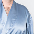 Men's Mulberry Silk Robe Twilight Blue - Velora Luxury Fashion