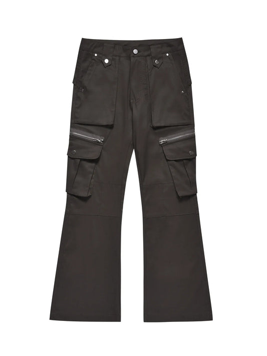 Men's Multi-Pocket Flared Cargo Pants - Velora Luxury Fashion