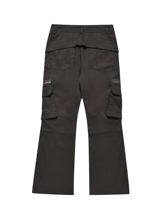 Men's Multi-Pocket Flared Cargo Pants - Velora Luxury Fashion