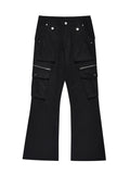Men's Multi-Pocket Flared Cargo Pants - Velora Luxury Fashion