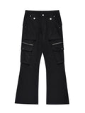 Men's Multi-Pocket Flared Cargo Pants - Velora Luxury Fashion