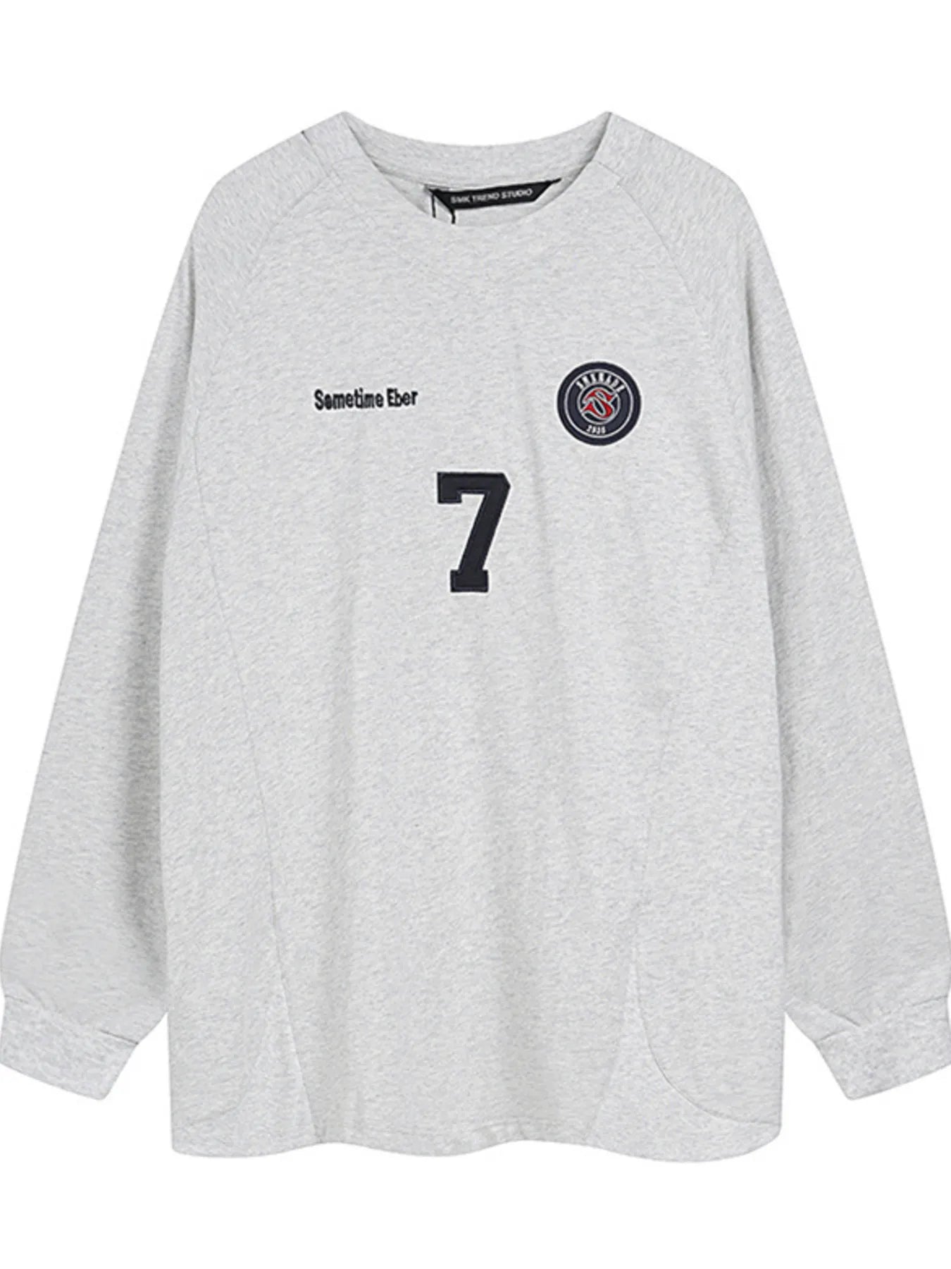 Men's Number 7 Round Neck Long Sleeve Sweatshirt - Velora Luxury Fashion