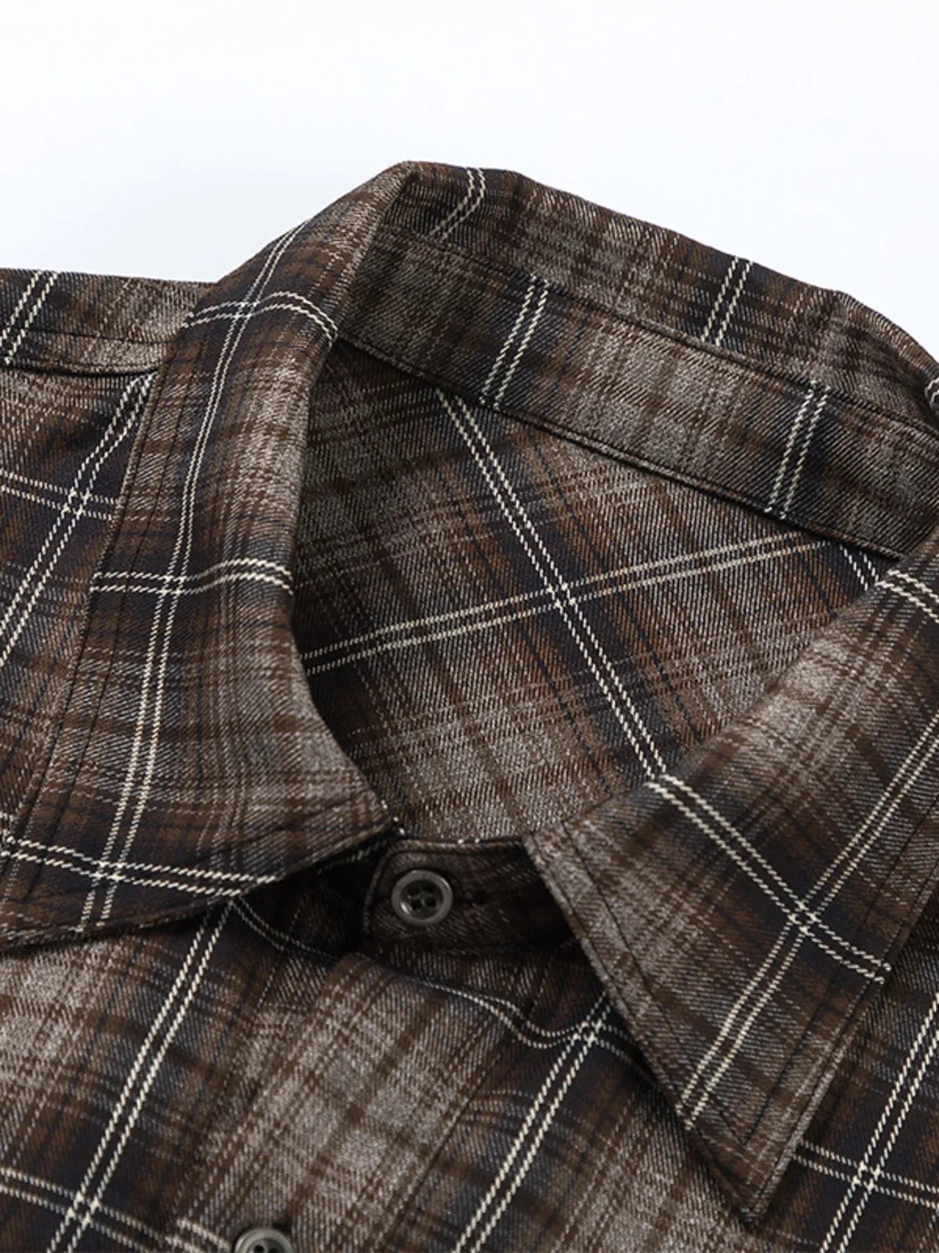 Men's Plaid Button Up Long Sleeve Shirt - Velora Luxury Fashion