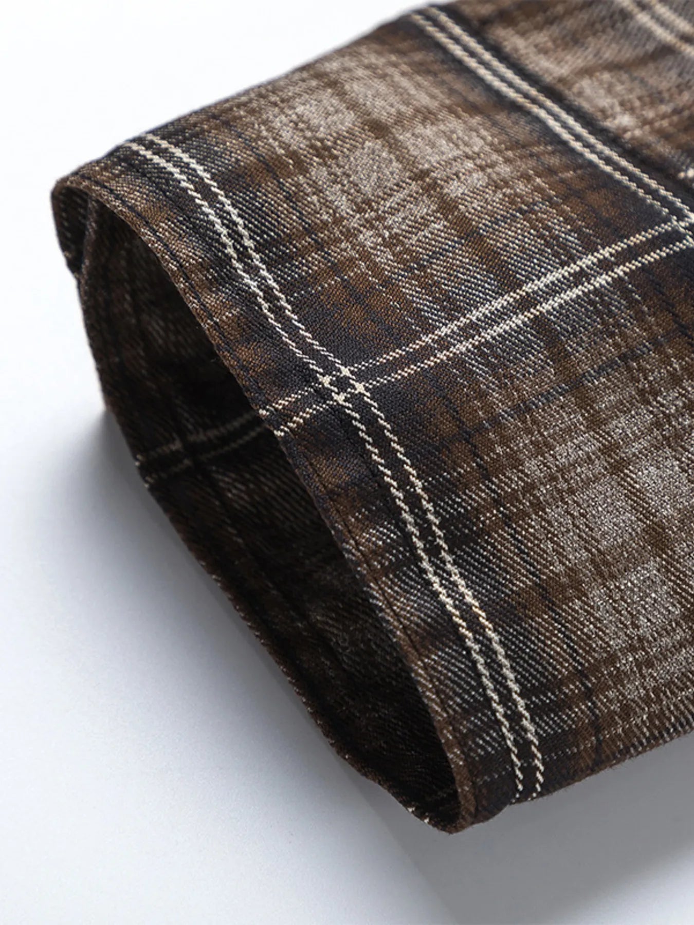 Men's Plaid Button Up Long Sleeve Shirt - Velora Luxury Fashion